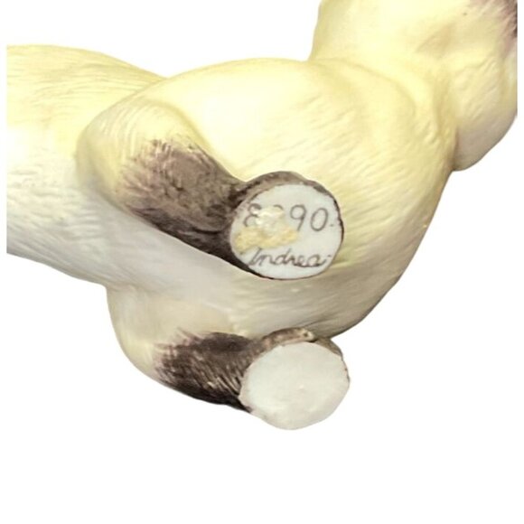 VTG SIAMESE CAT FIGURINE ANDREA BY SADEK PORCELAIN JAPAN CROUCHING BLUE EYES - Picture 6 of 6